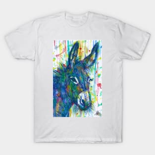 DONKEY watercolor and ink portrait T-Shirt